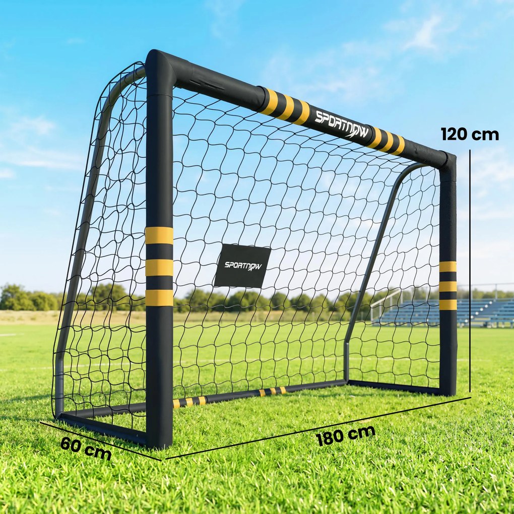 Baliza de Futebol, 180 x 60 x 120 cm, Proteção Acolchoada da Estrutura, Amarela