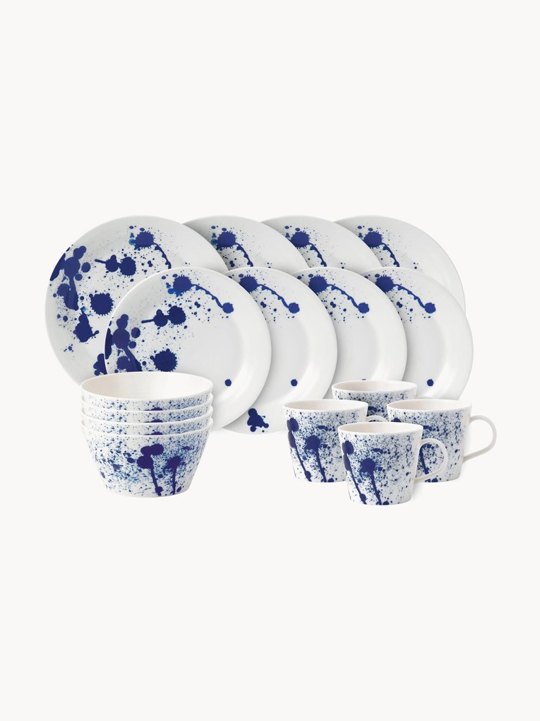 Serviço de jantar de porcelana Pacific Blue, 4 pessoas (16 uni.)