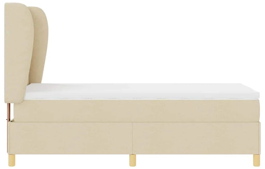 Cama Box com Colchão vidaXL - Creme, 100x200 cm, Tecido