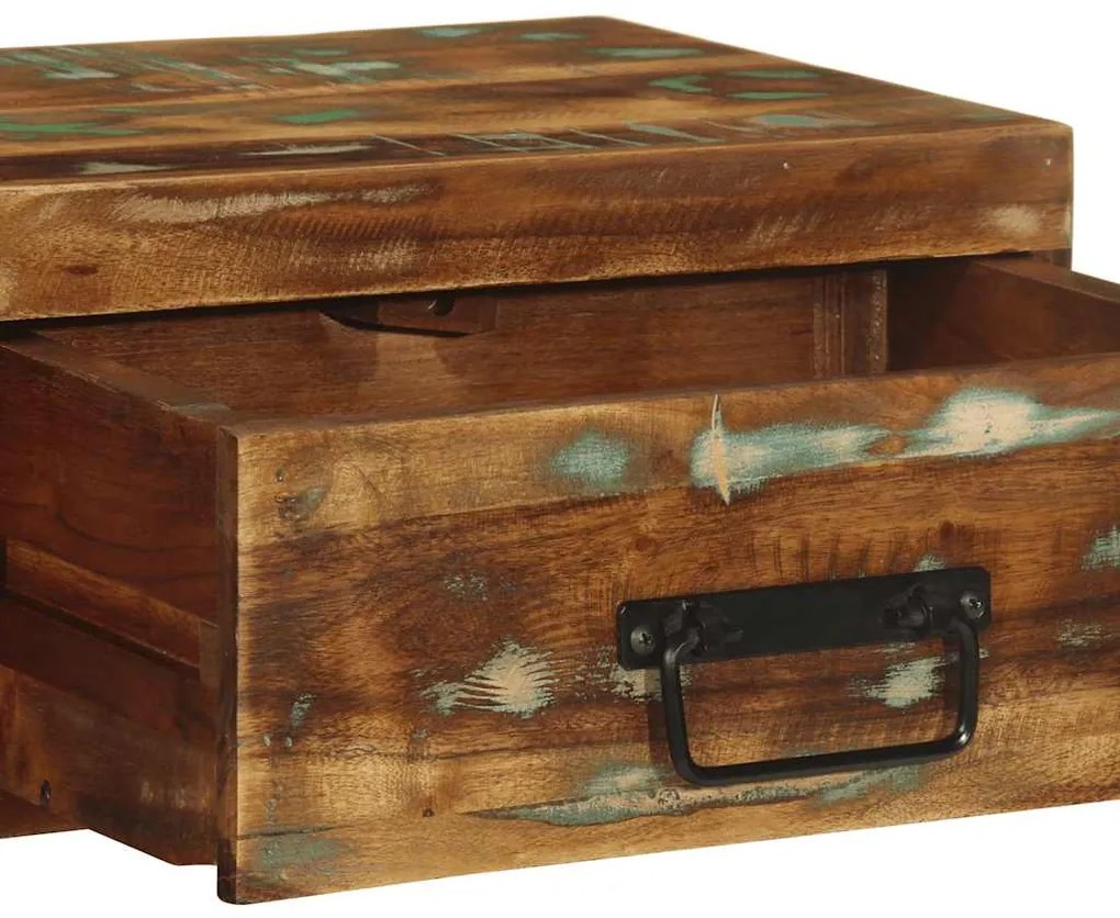 Mesa de cabeceira de parede madeira recuperada maciça