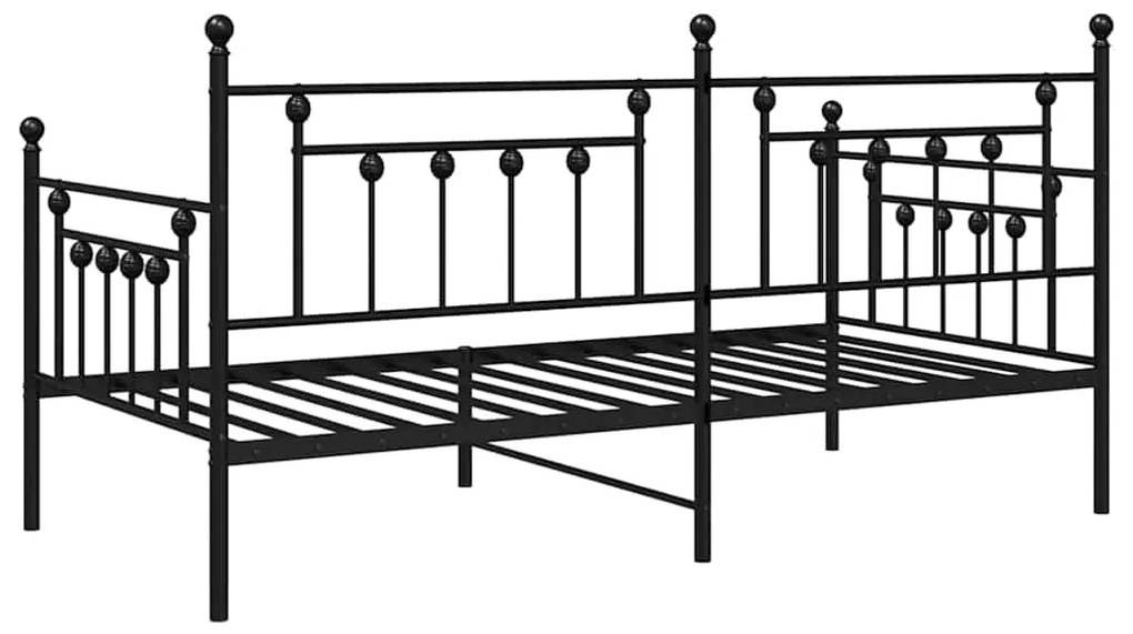 Estrutura de Cama Dia vidaXL Preta 107x203 cm Aço