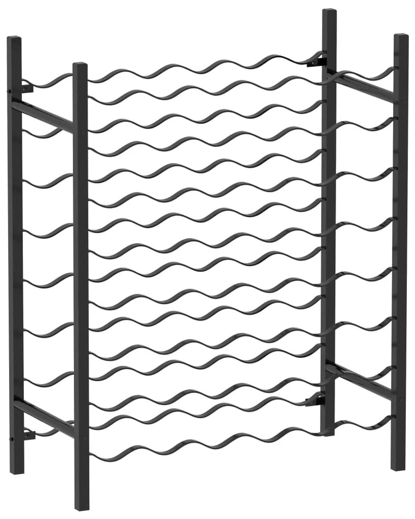 289563 vidaXL Garrafeira para 48 garrafas metal preto