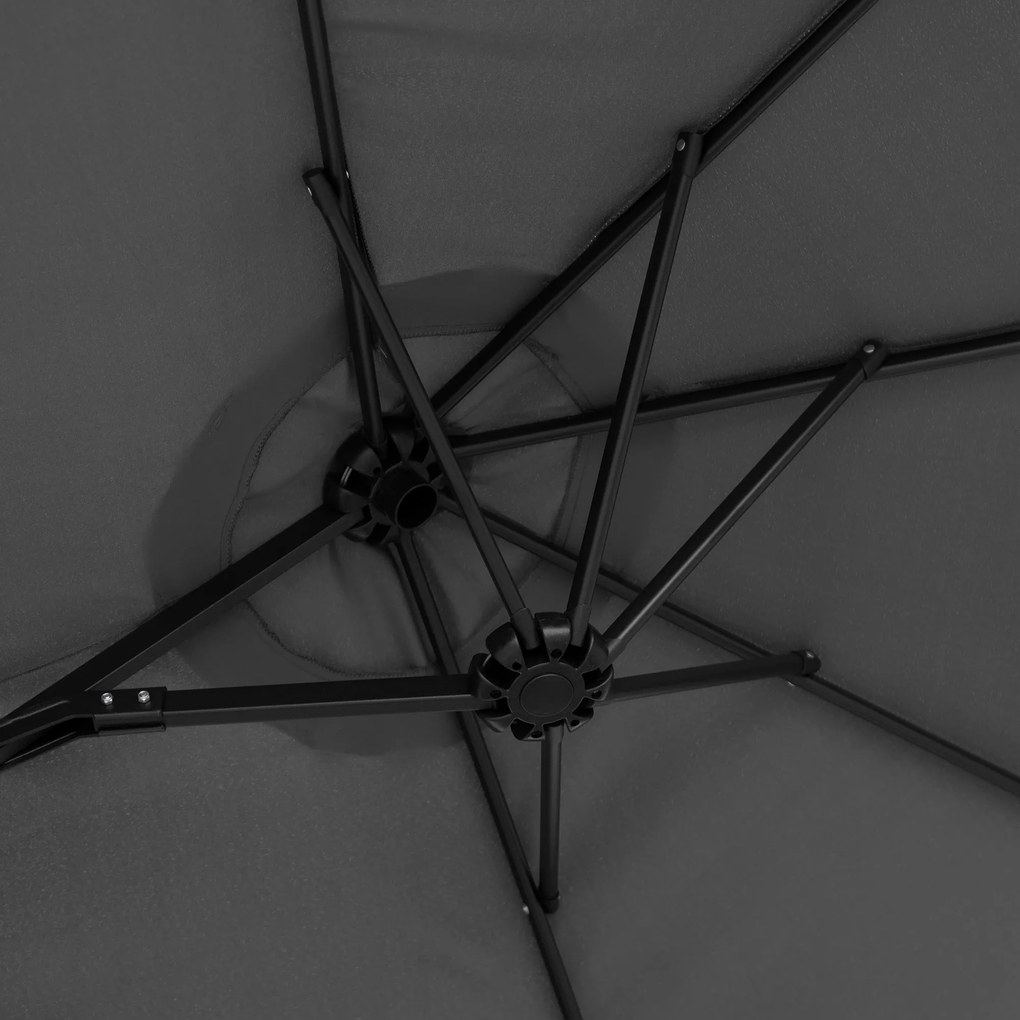 Chapéu de Sol Duplo 285x147x227cm Chapéu de Sol de Jardim com Inclinaç