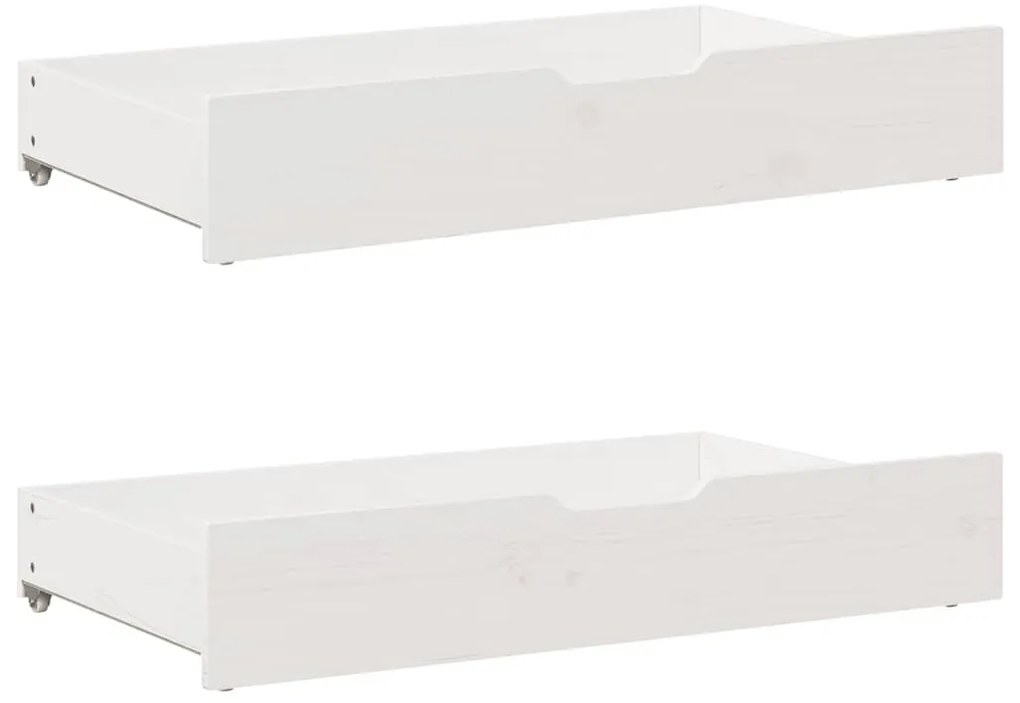 Cama sem colchão 150x200 cm madeira de pinho maciça branco