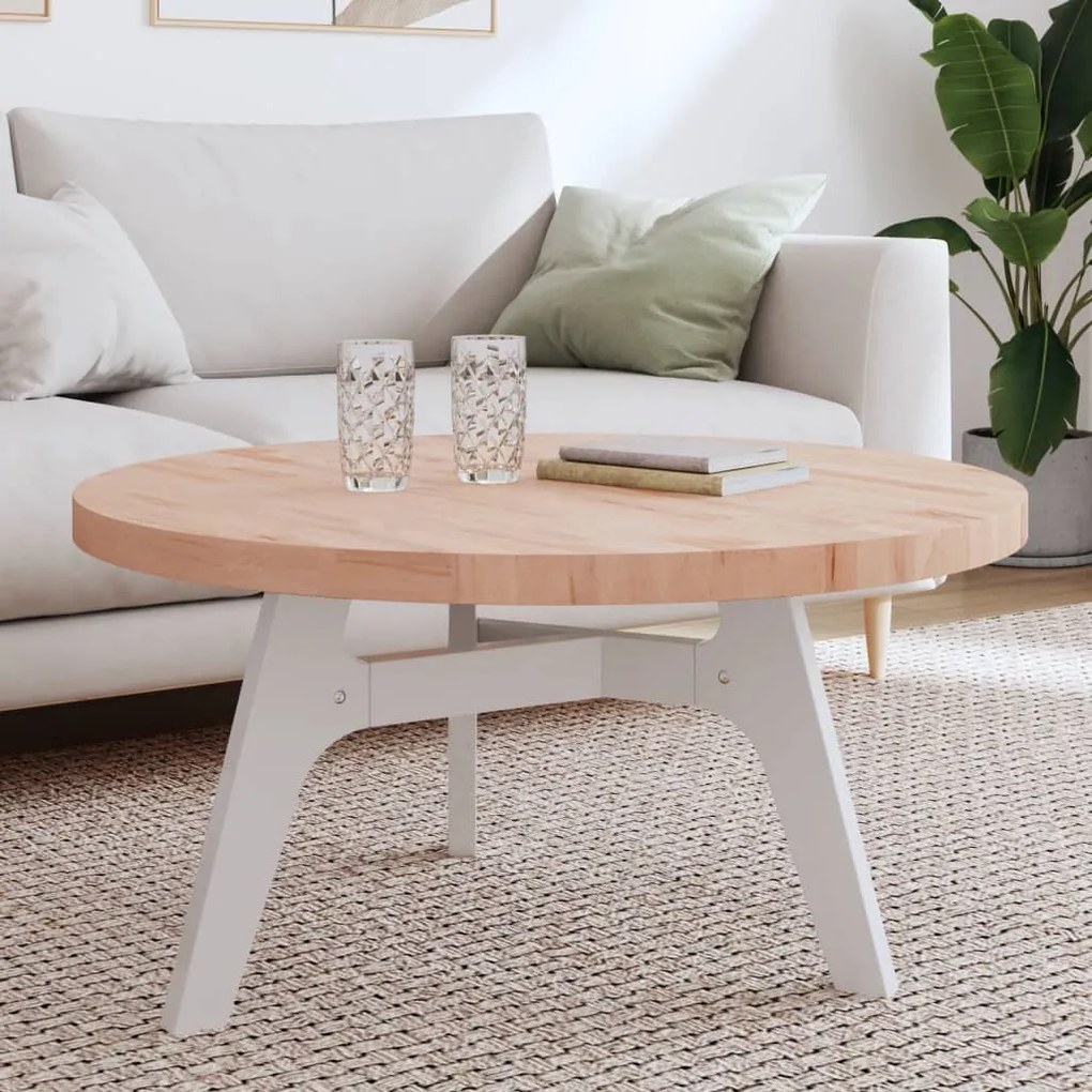vidaXL Tampo de mesa redondo Ø90x4 cm madeira de faia maciça