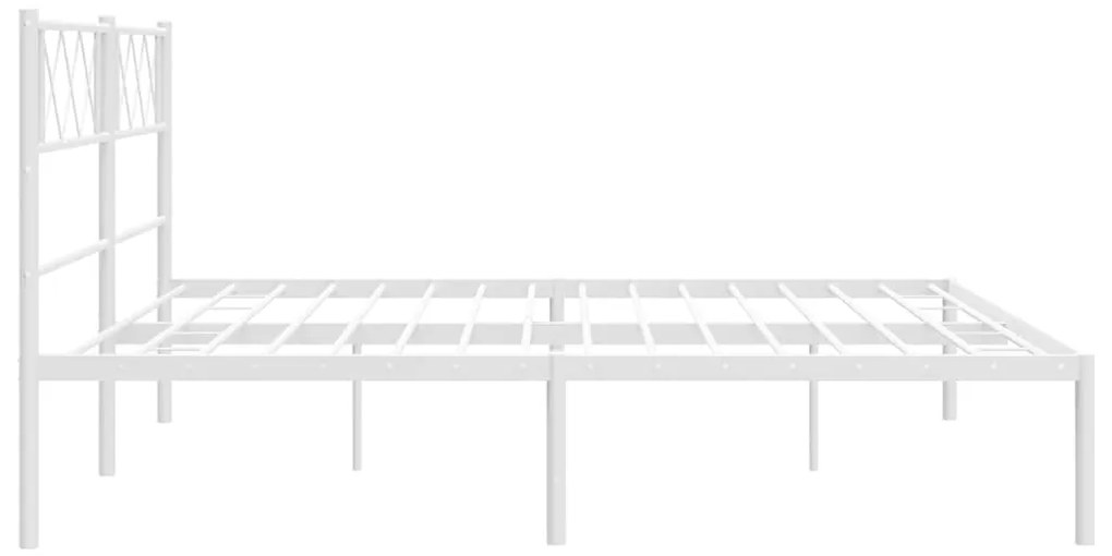 Estrutura de cama com cabeceira 183x213 cm metal branco