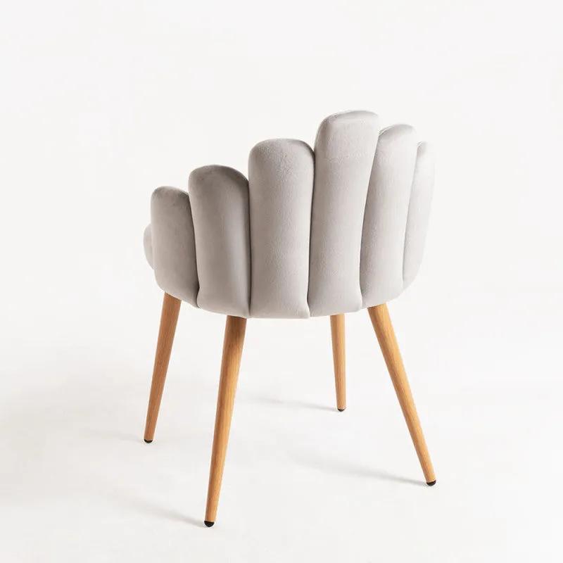 Cadeira Flew em Veludo - Cinzento Claro - Design Nórdico