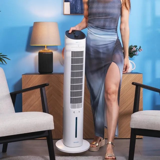 Climatizador evaporativo de torre de 60 W EnergySilence 3000 Cool Tower , 3 L e 3 velocidades com oscilação