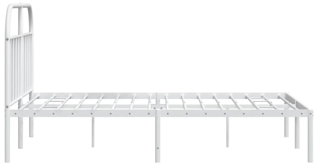 Estrutura de cama com cabeceira 140x190 cm metal branco