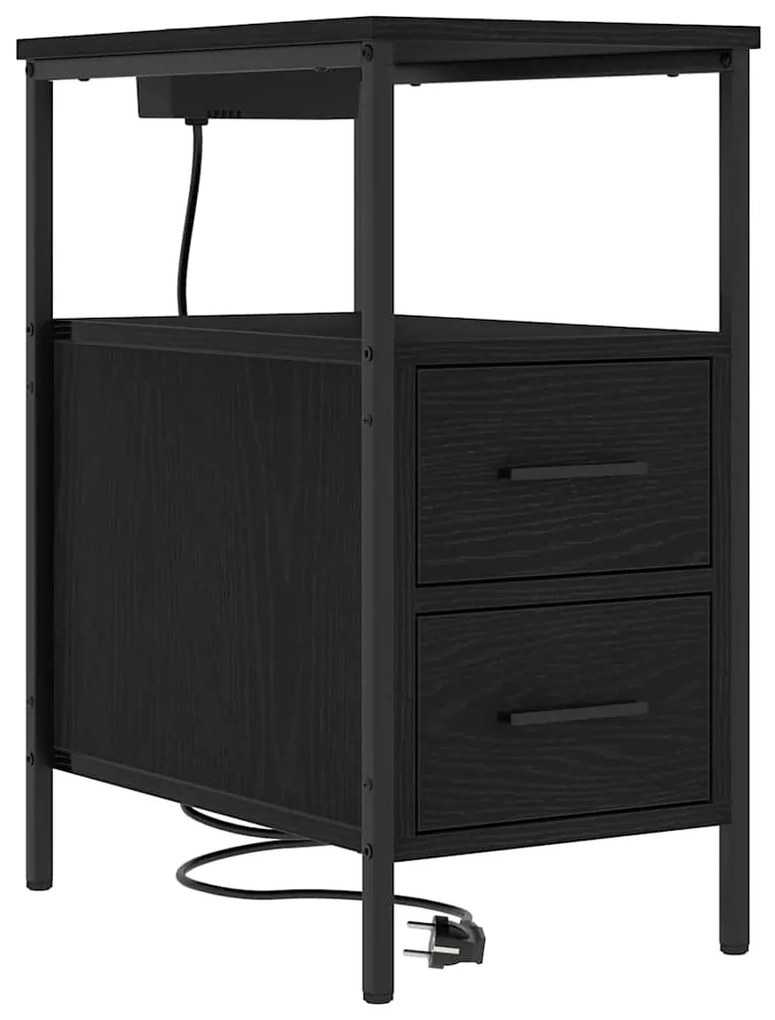 Armários de Canto 2 pcs Carvalho preto 30 x 48 x 61 cm