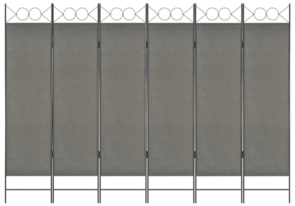 vidaXL Divisória de quarto com 6 painéis 240x180 cm antracite