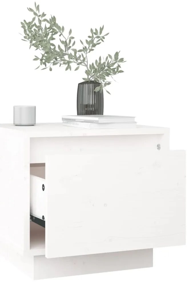 Mesas de cabeceira 2 pcs 35x34x32 cm pinho maciço branco