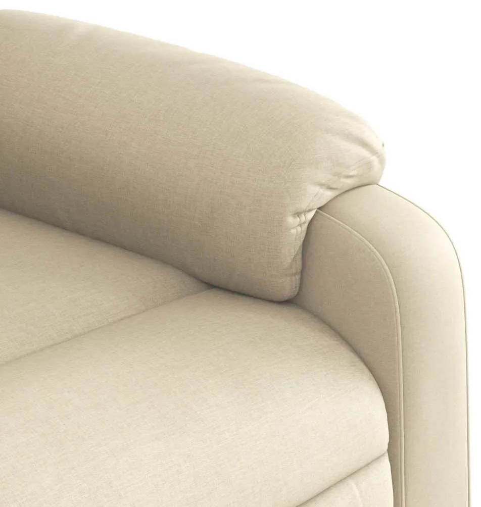 Poltrona de massagens reclinável tecido cor creme
