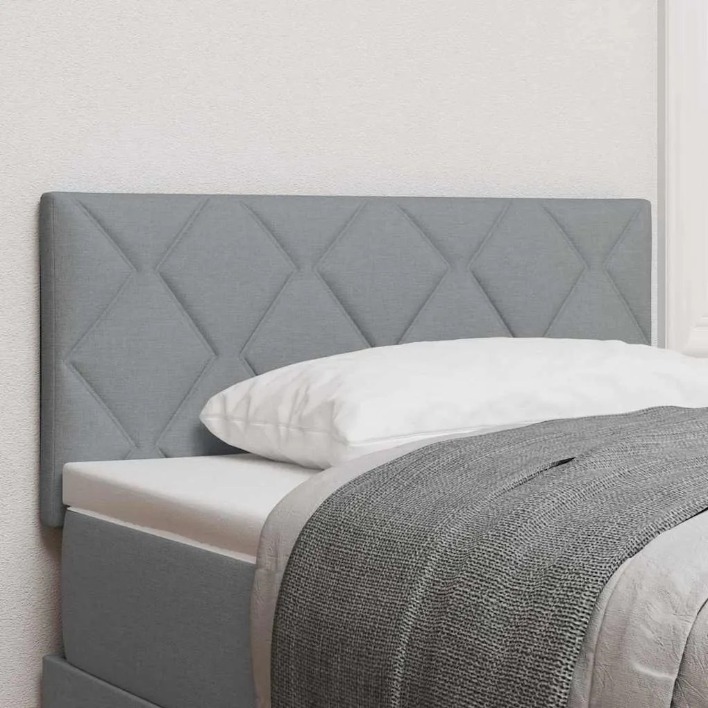 vidaXL Cabeceira em Design de Blocos de Diamante Cinza Claro 100 cm Tecido