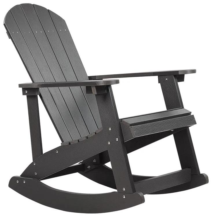 Cadeira de baloiço de jardim cinzenta escura ADIRONDACK Beliani