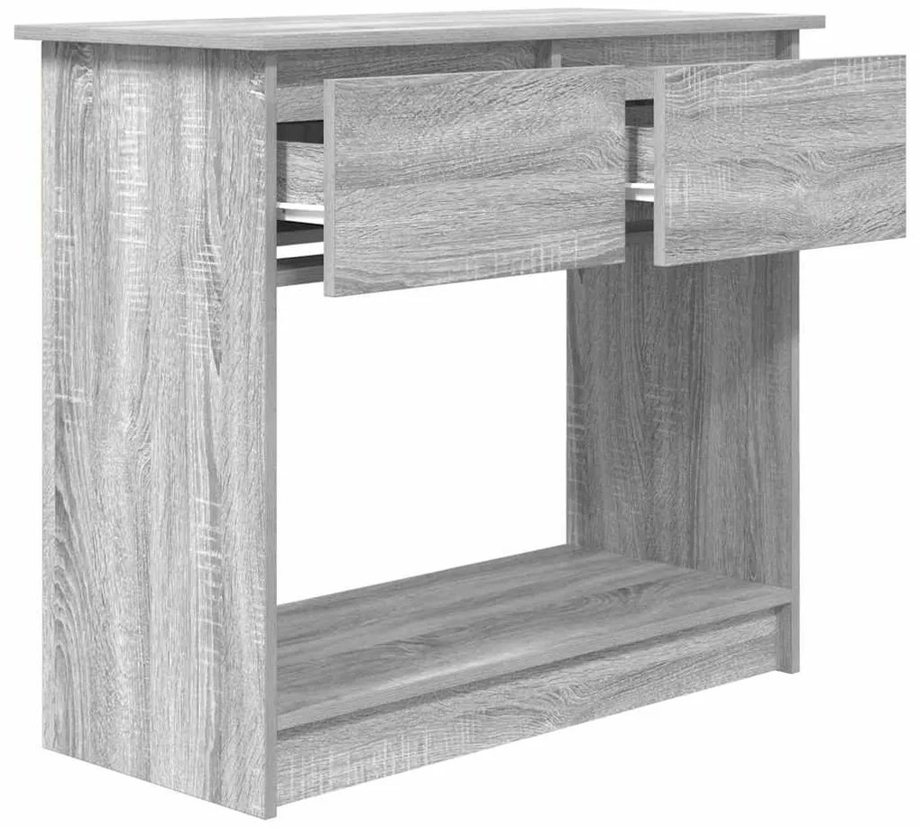 Mesa consola com gavetas 85,5x38,5x74,5 cm sonoma cinzento