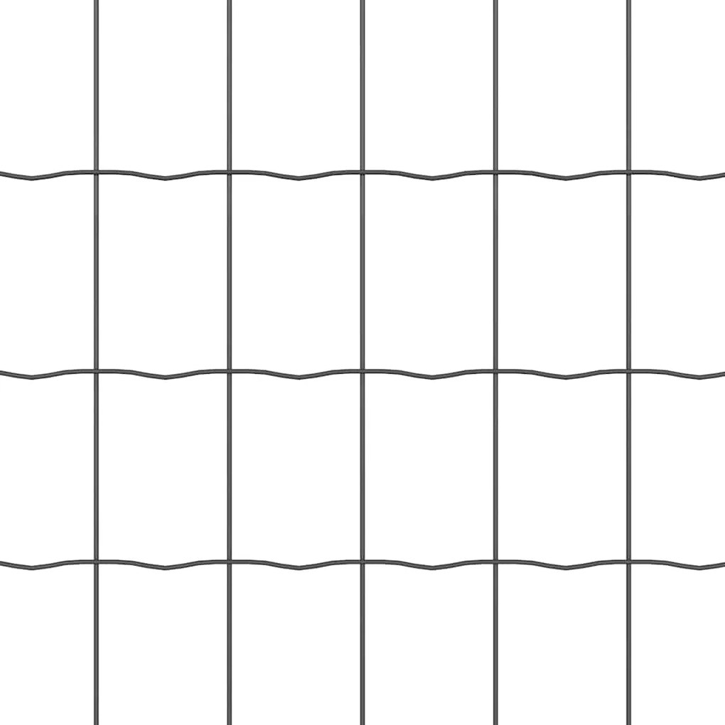 Cerca Euro da com 13 postes em espeto, 1 x 25m, aço galvanizado cinza