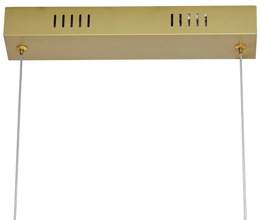 LED Candeeiro suspenso de design dourado retangular regulável em 3 níveis - Krisscross Moderno