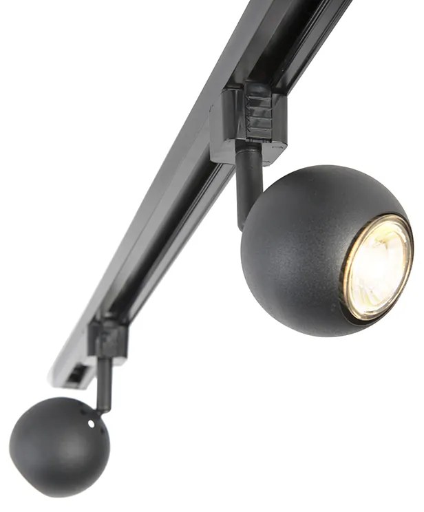 Moderno sistema trilho preto 5-light 1-phase - Gissi Moderno