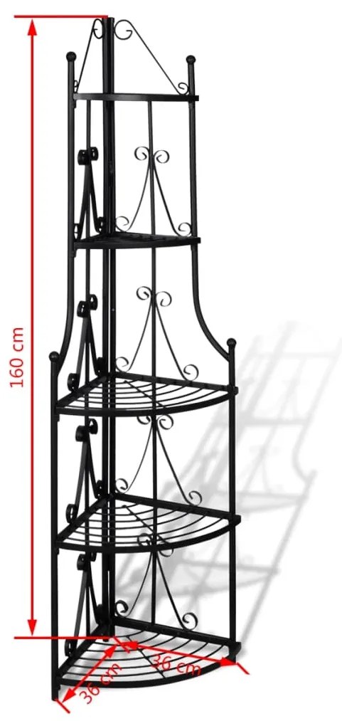 Suporte de canto para planta / Preto