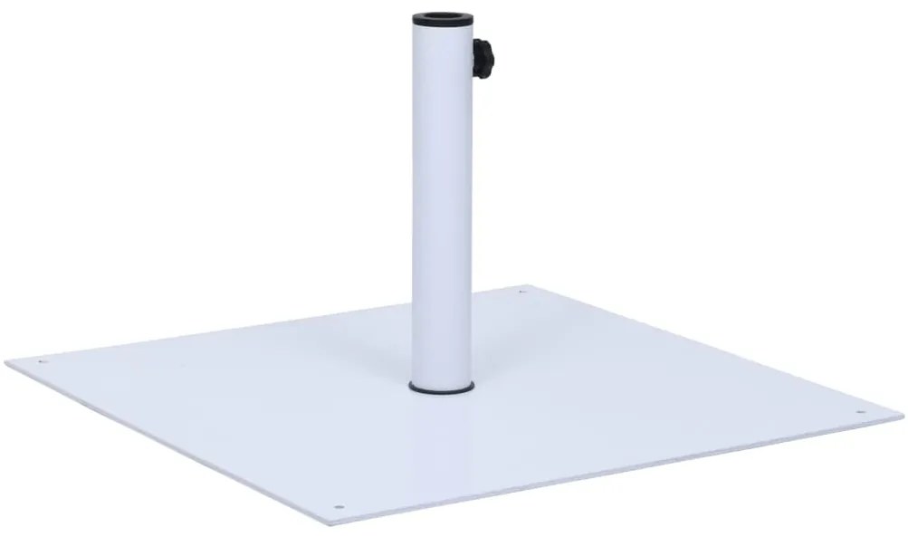vidaXL Base para guarda-sol quadrada 17 kg aço branco