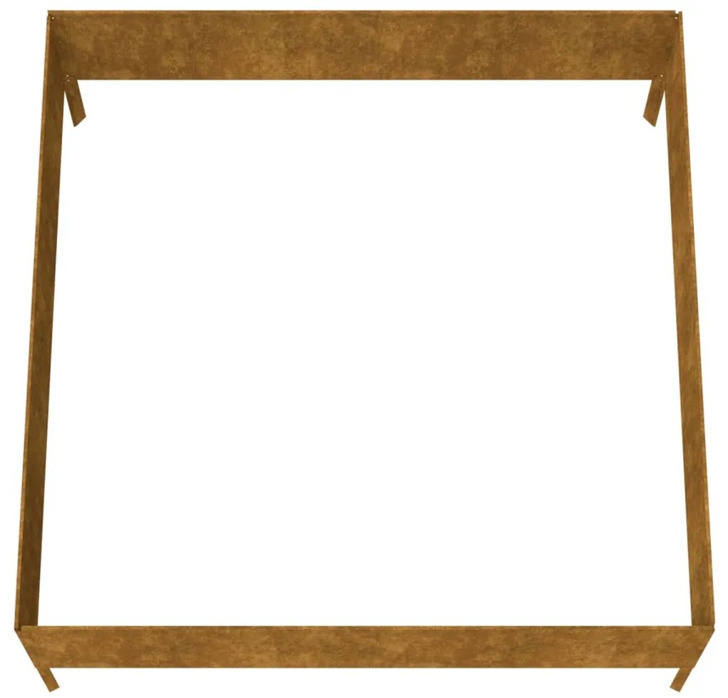 Canteiro elevado de jardim 100x100x41 cm aço corten