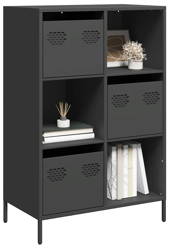Móvel alto 68x39x103,5 cm aço preto