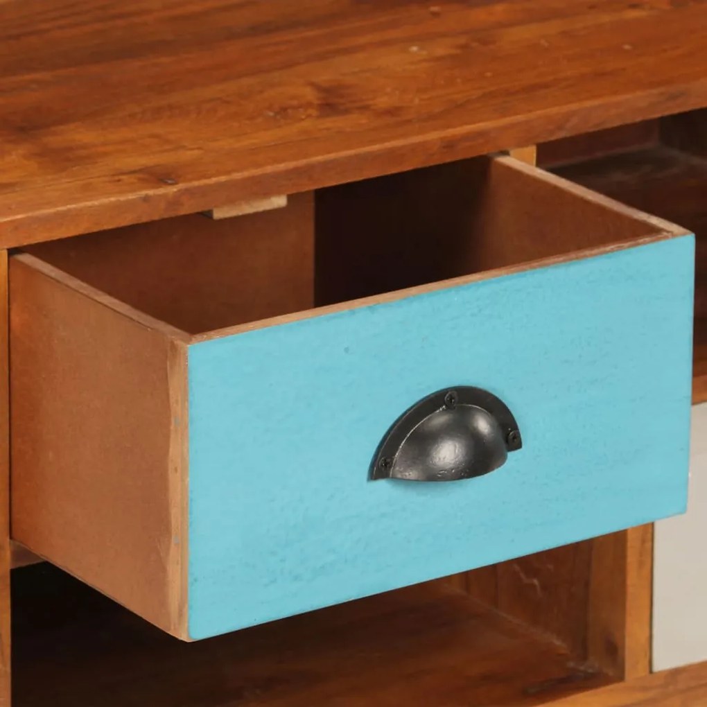 Móvel de TV c/ 3 gavetas 110x35x50 cm madeira de acácia maciça