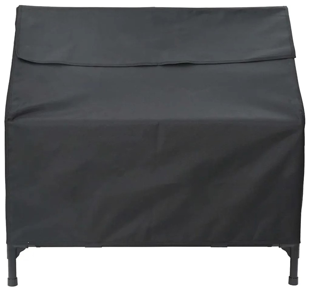 Casa para Cão de Tecido Oxford Preto e Aço