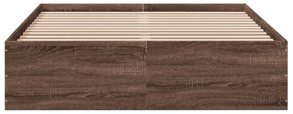 Estrutura de cama 120x190cm derivados madeira carvalho castanho