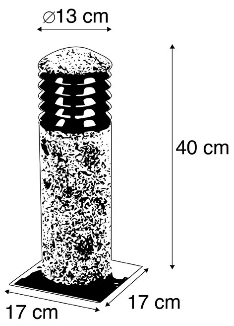 Lâmpada de pé moderna de granito ao ar livre de 40 cm - feliz Moderno