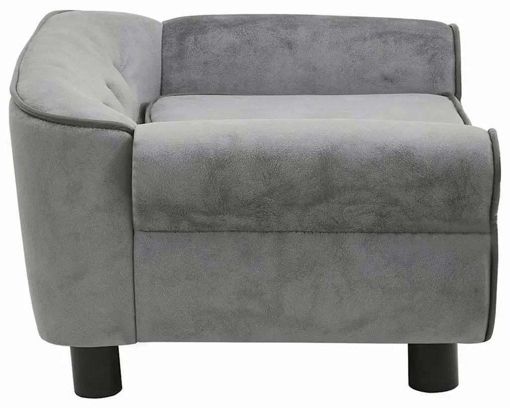 Sofá para cães 72x45x30 cm pelúcia cinzento-escuro