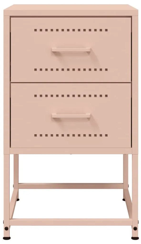 Mesas de cabeceira 2 pcs 36x39x60,5 cm aço rosa