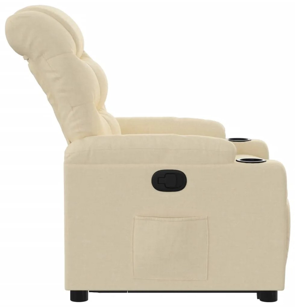 Poltrona reclinável elevatória tecido cor creme