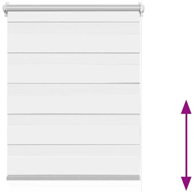 Estore de rolo 80 x 150 cm, linhas de zebra / Branco