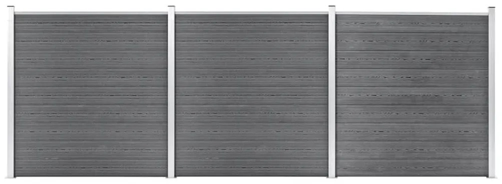 Painel de vedação para jardim 526x186 cm WPC cinzento