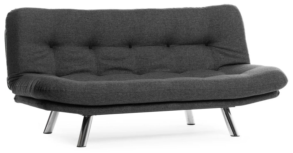 Sofá-Cama de 3 Lugares Misa – Cinzento Escuro – 52x175x40 cm