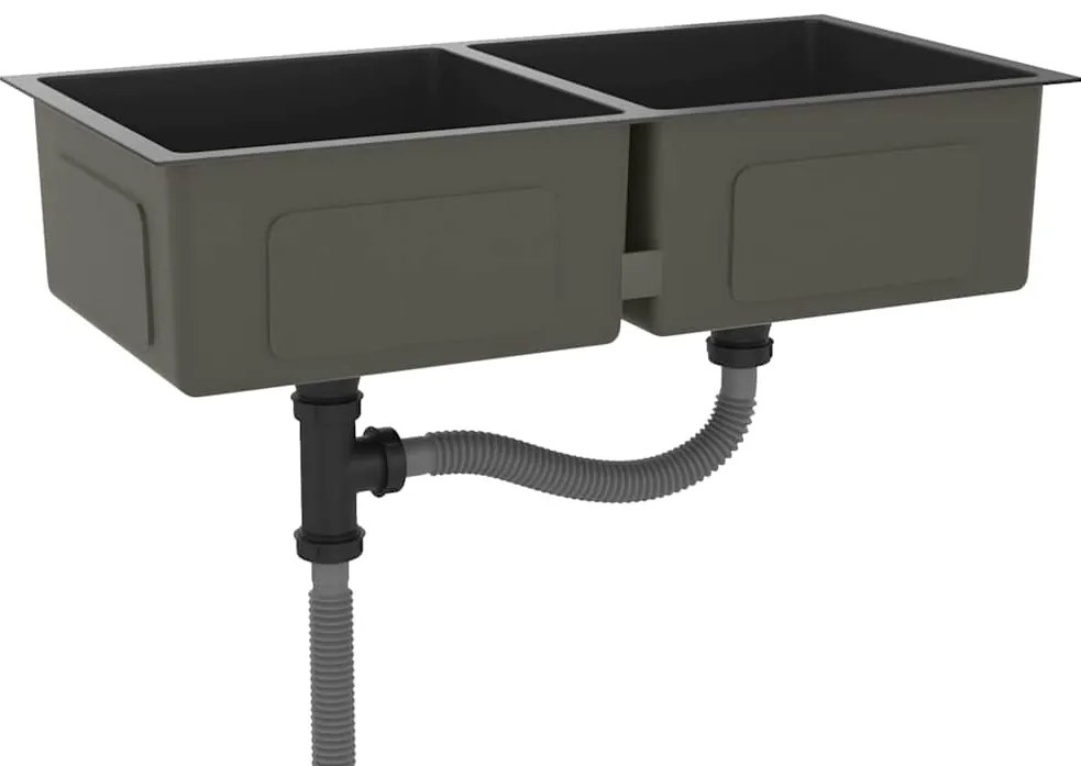 Lava-louça de cozinha artesanal aço inoxidável preto