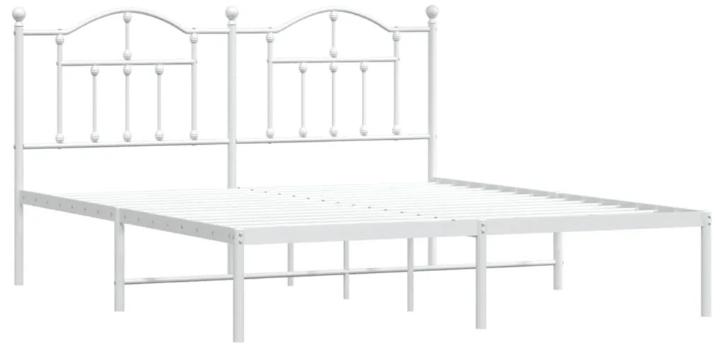 Estrutura de cama com cabeceira 183x213 cm metal branco