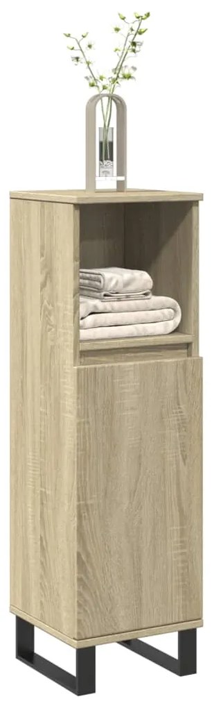 vidaXL Armário WC 30x30x100 cm derivados de madeira carvalho sonoma
