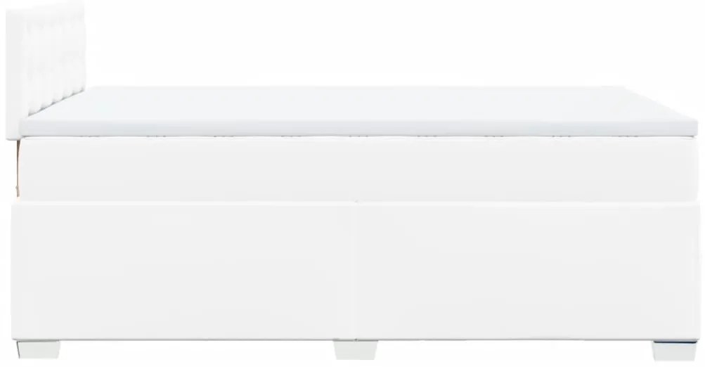 Cama boxspring com colchão 120x190 cm couro artificial branco