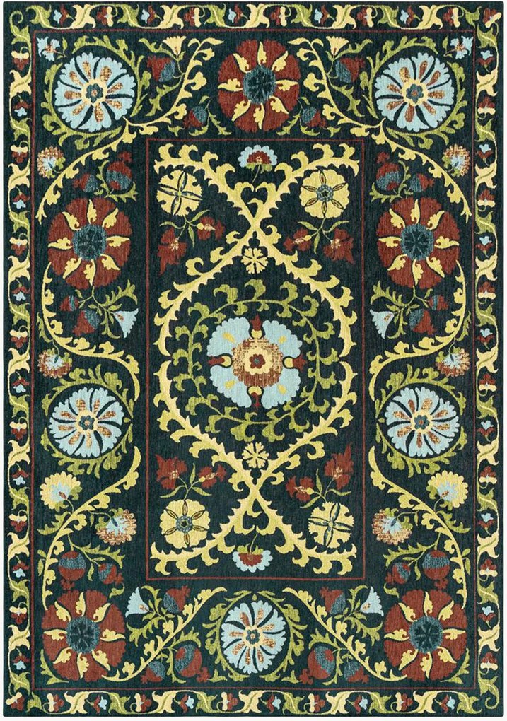 Tapete jacquard lavável para interior e exterior Suzani