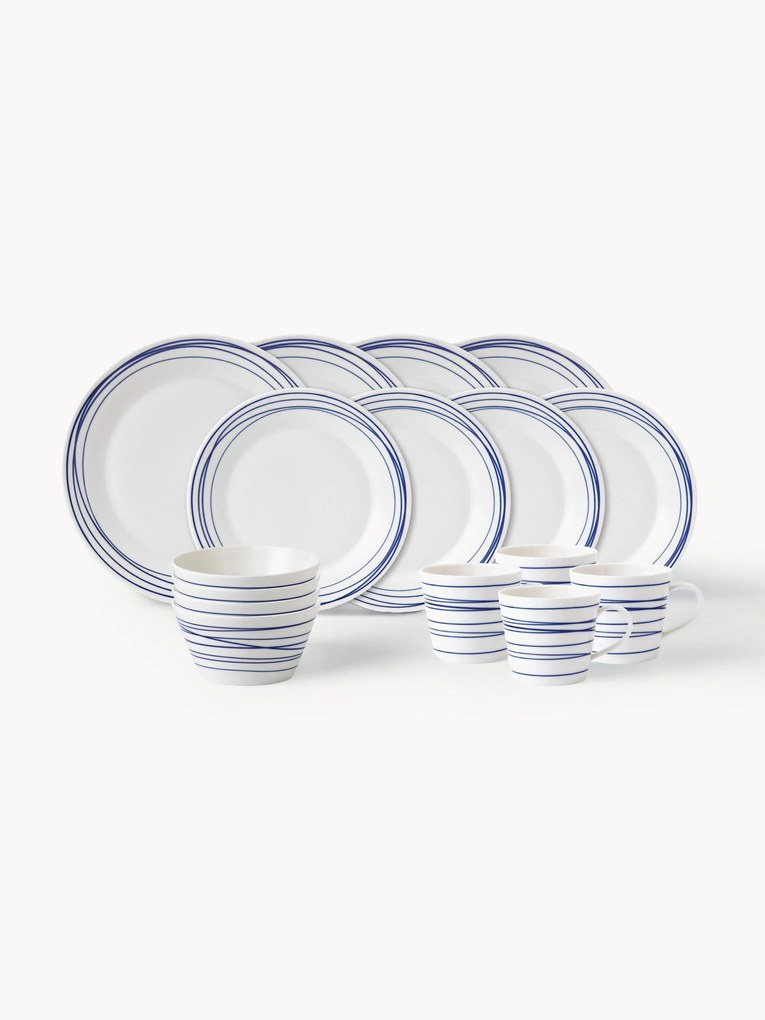 Serviço de jantar de porcelana Pacific Blue, 4 pessoas (16 uni.)