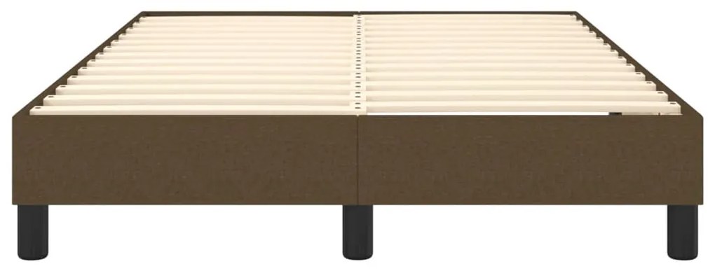 Estrutura de cama sem colchão 120x200 cm tecido castanho-escuro
