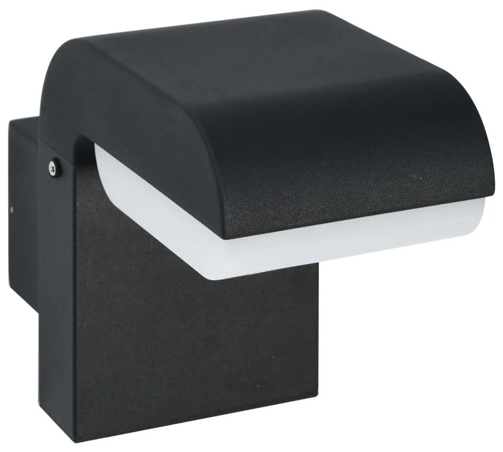 Candeeiro de parede LED de exterior 9 W preto oval