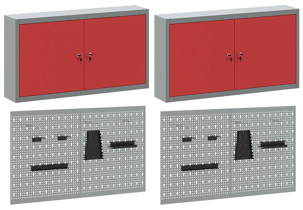 Conjunto de Armário e Painel de Ferramentas vidaXL com 6 Peças Montado