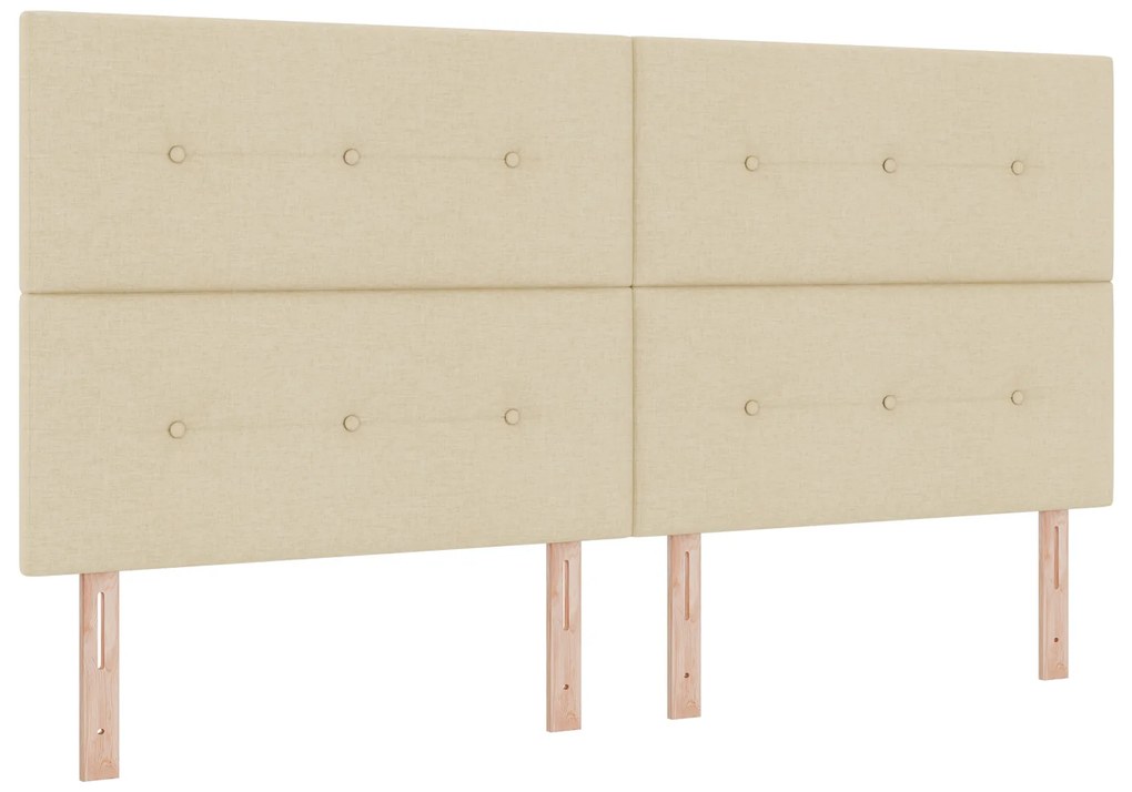 Cabeceira vidaXL Botões Estofada Creme 200 cm Tecido