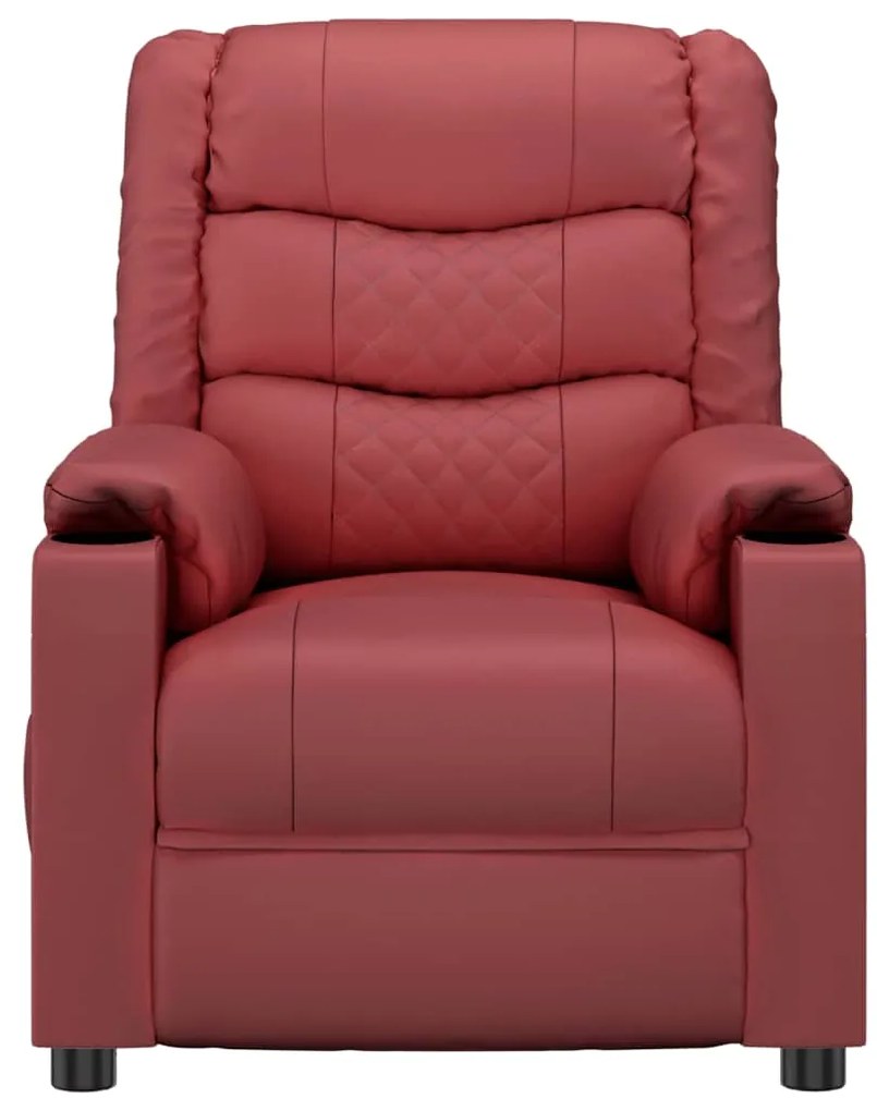 Poltrona de massagens elétrica couro artificial vermelho tinto