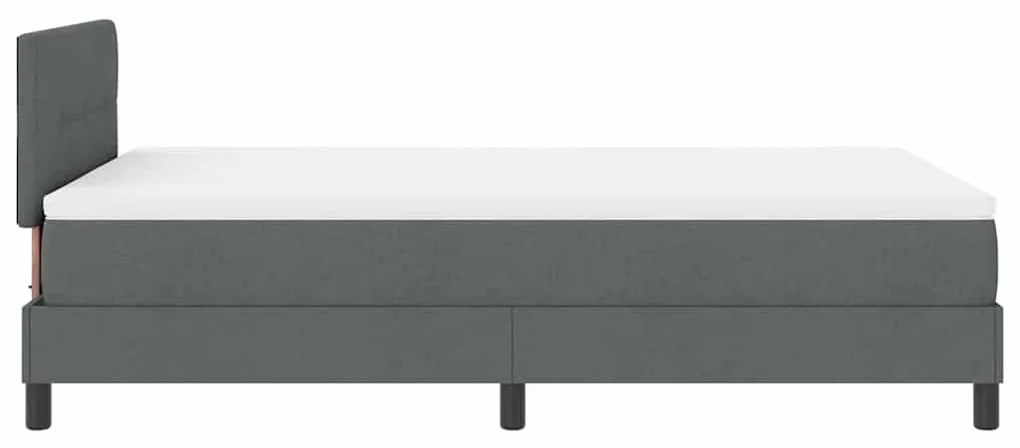 Cama Box com Colchão &amp; LED Cinza Escuro 120x200 cm Tecido