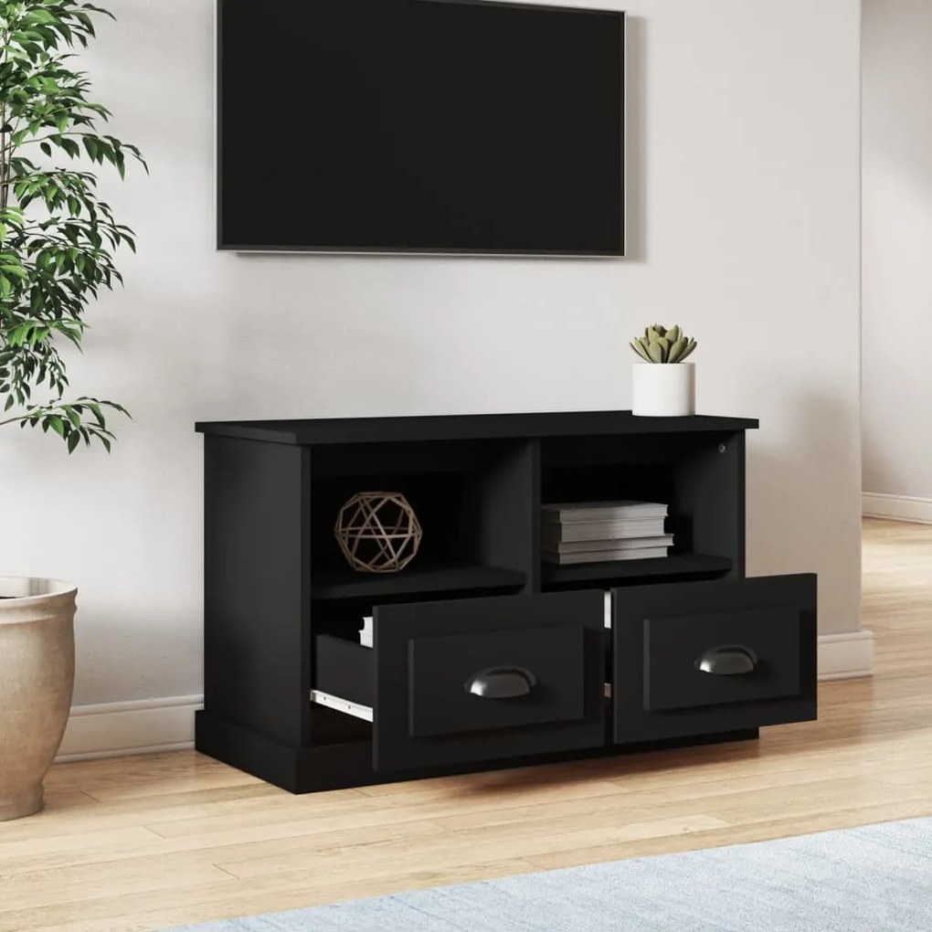 Móvel p/ TV 80x35x50 cm derivados de madeira preto